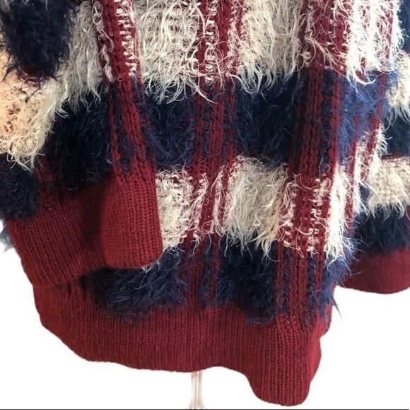 JOA Los Angeles Checked Feather Yarn Cardigan Sz L - Picture 6 of 13